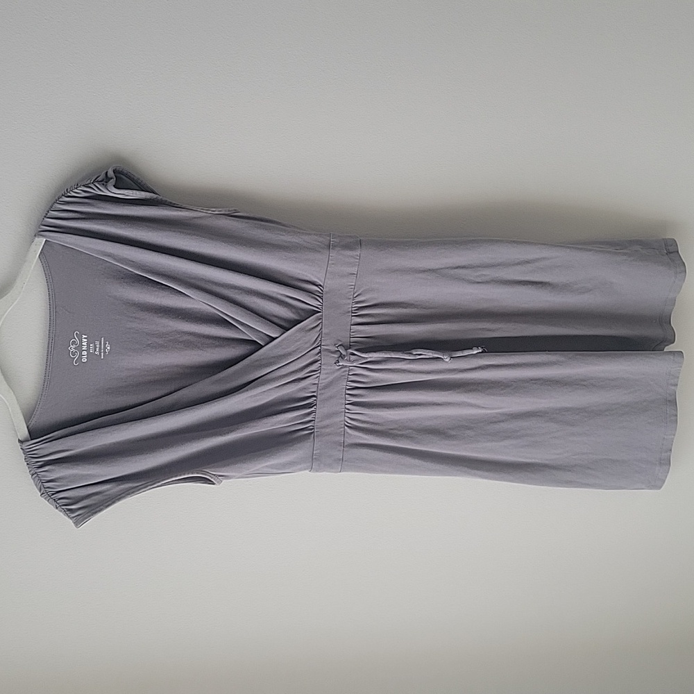 Old Navy Swimsuit Cover Up Dress Women Small Gray Tie Waist Cotton‎